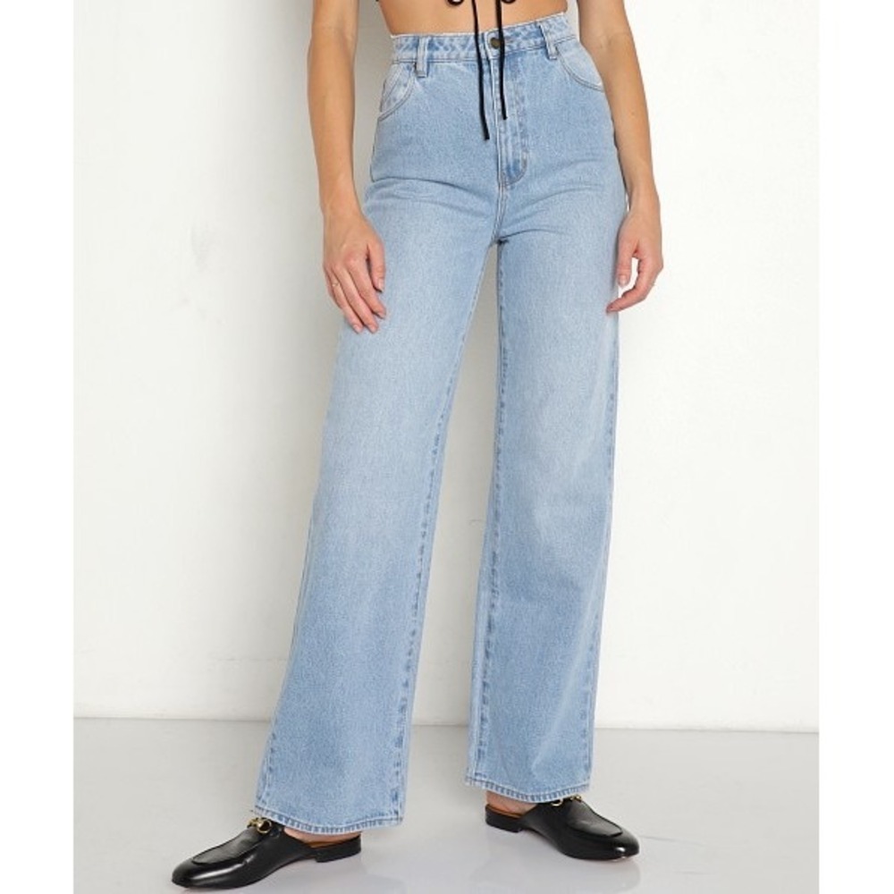 Rolla's Heidi High Rise Loose Straight Jeans Light Wash Size 28